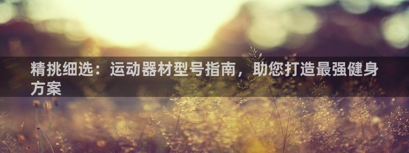 意昂3开户：精挑细选：运动器材型号指南，助您打造最强